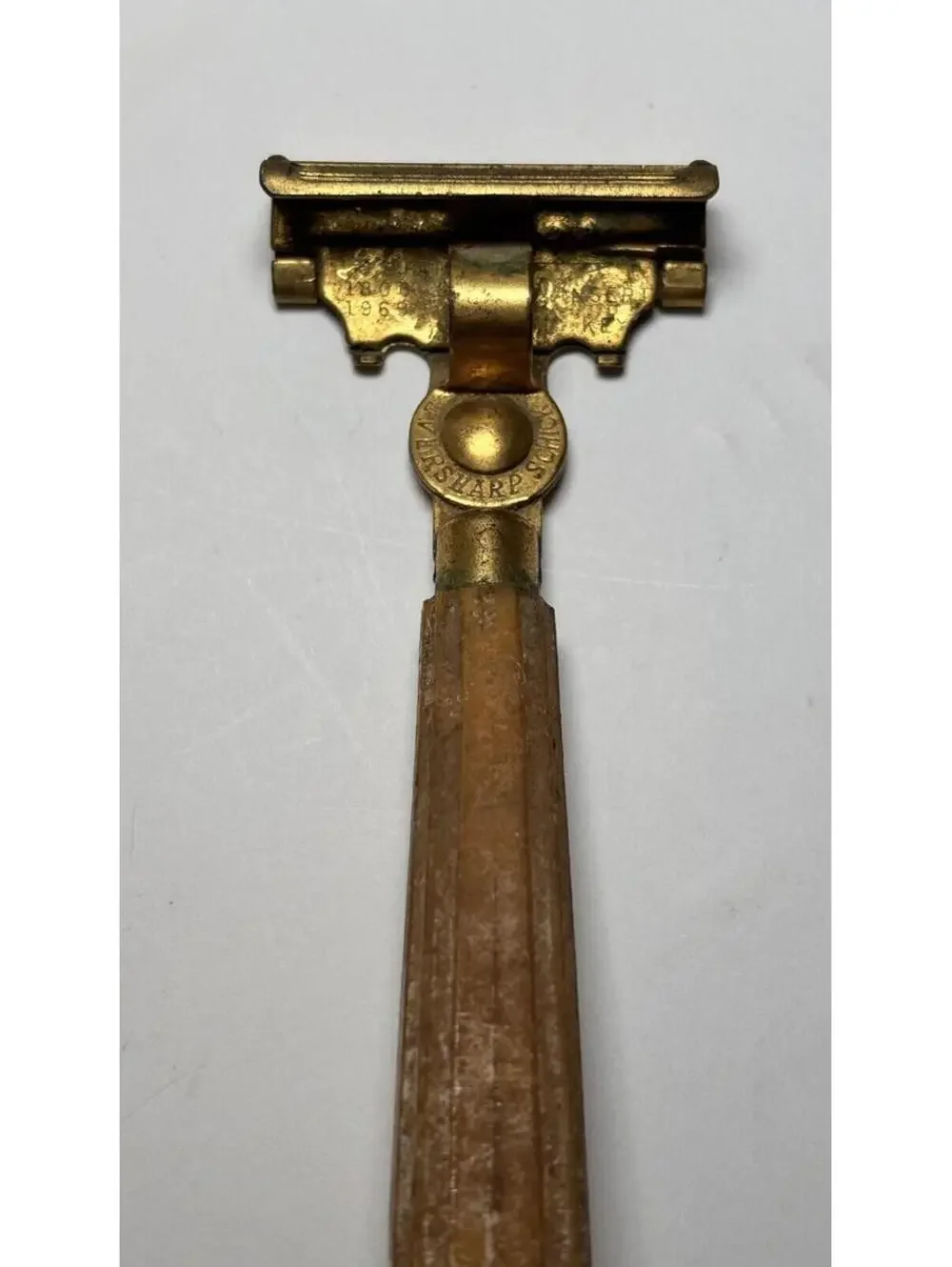 Vintage EVERSHARP / SCHICK Butterscotch Bakelite Handle Razor 1940s